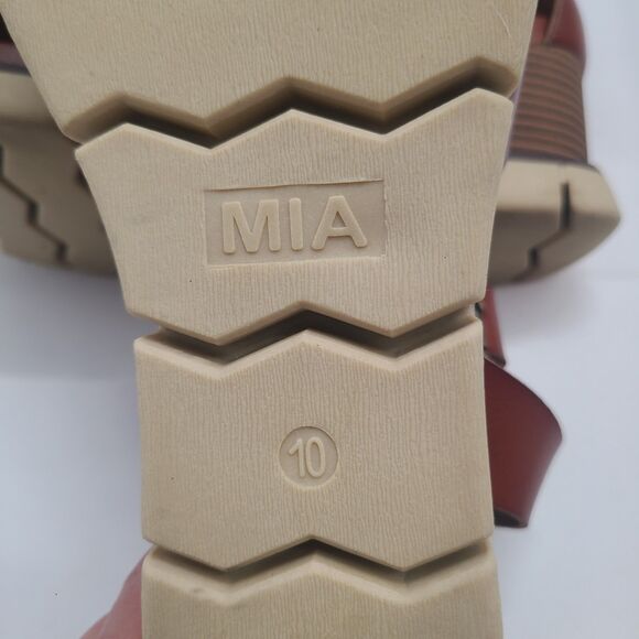 NWOB  MIA Lauri Wedge Sandal Cognac Size 10M - Picture 7 of 8